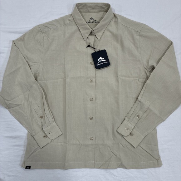 Stormtech Tops - NEW STORMTECH BEIGE BUTTON UP BLOUSE WOMEN'S XL